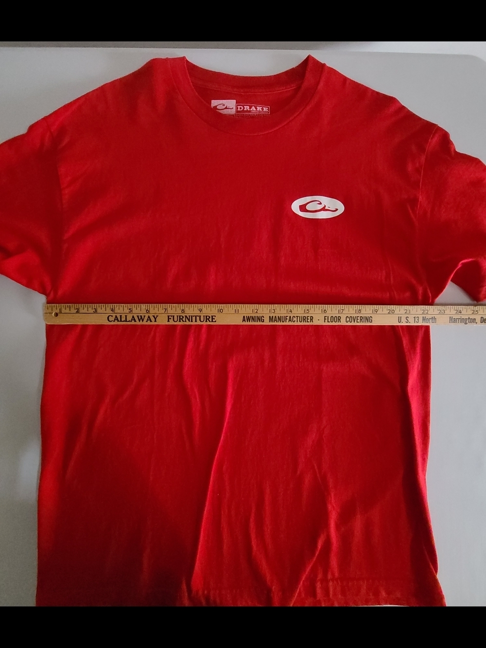 Drake Waterfowl Red Short Sleeve Tee with White Logo XL - Picture 5 of 9